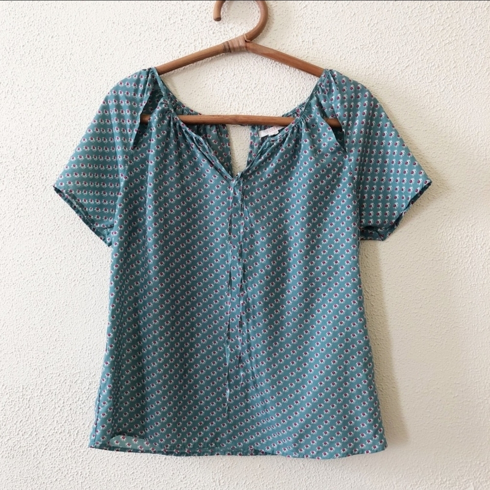Anthropologie Tulle M Elephant Cutout Blouse